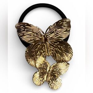 Double Butterfly Textured Hair Tie New